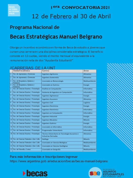 Calendario de pagos de beca Manuel Belgrano