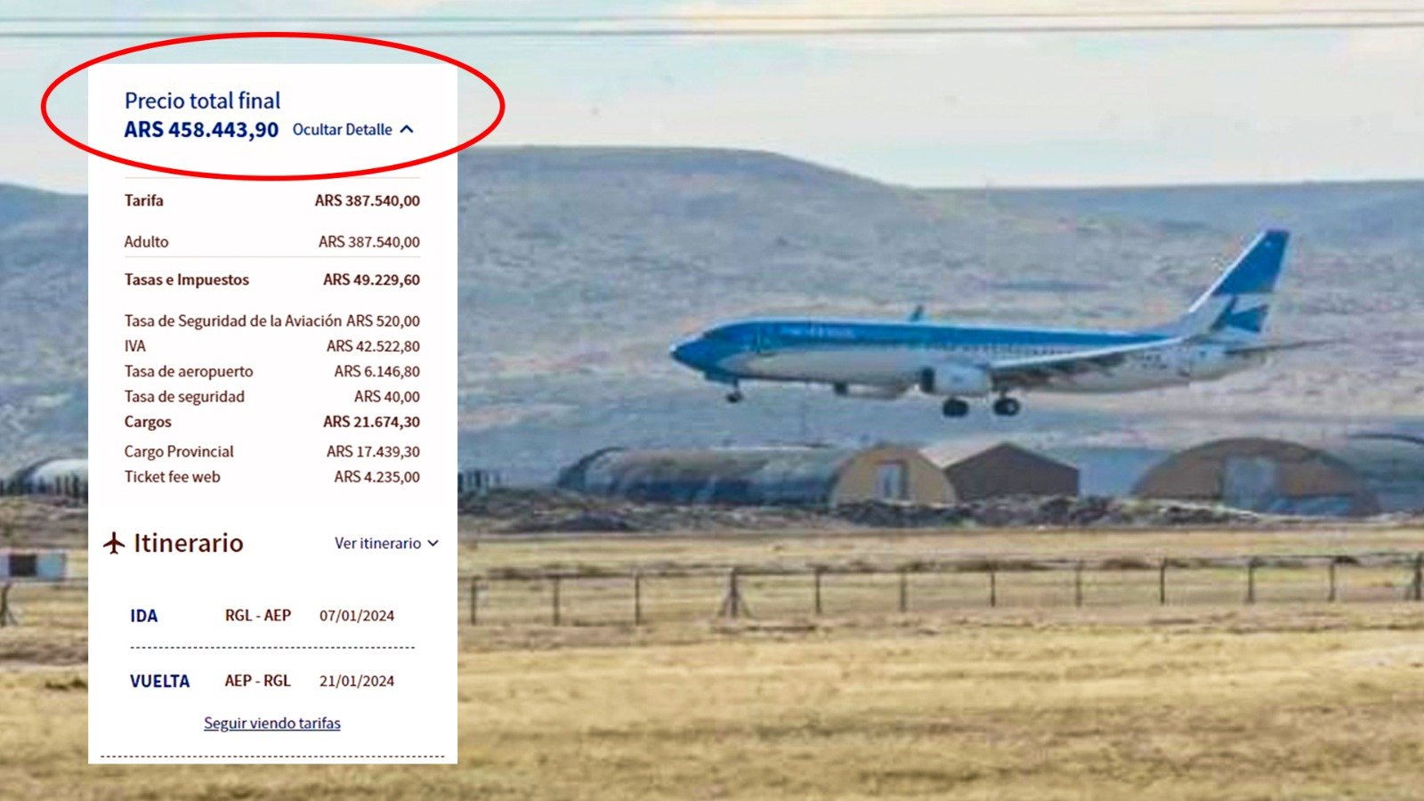 como conseguir vuelos de aerolineas argentinas a rio gallegos