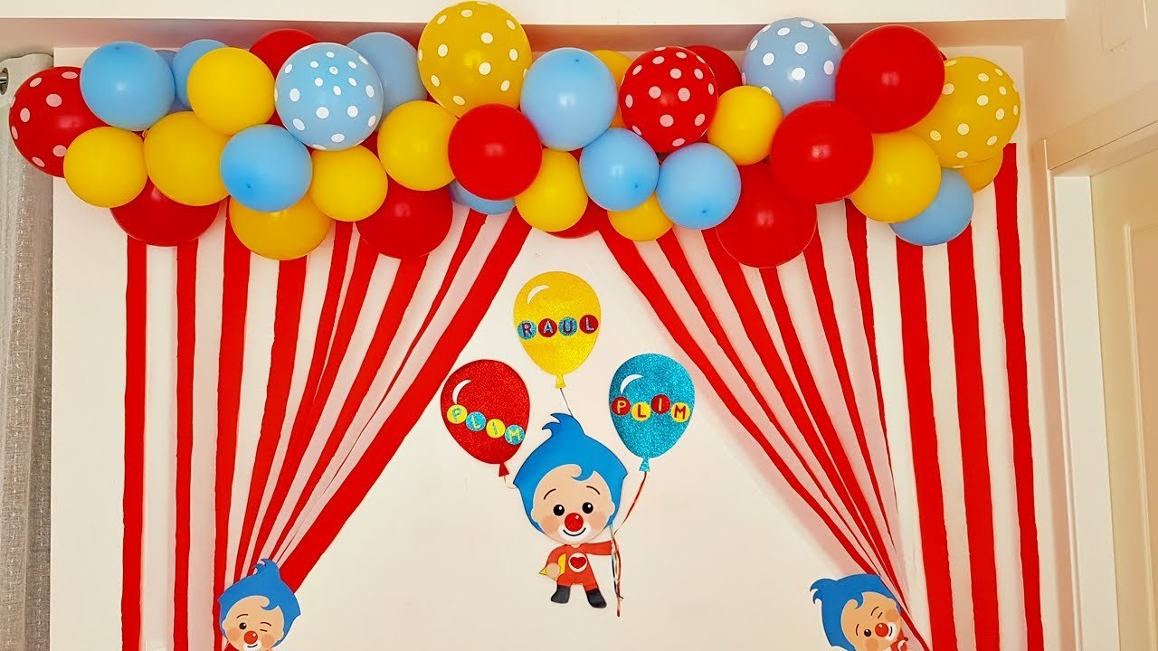 como decorar una fiesta tematica de plim plim el payaso