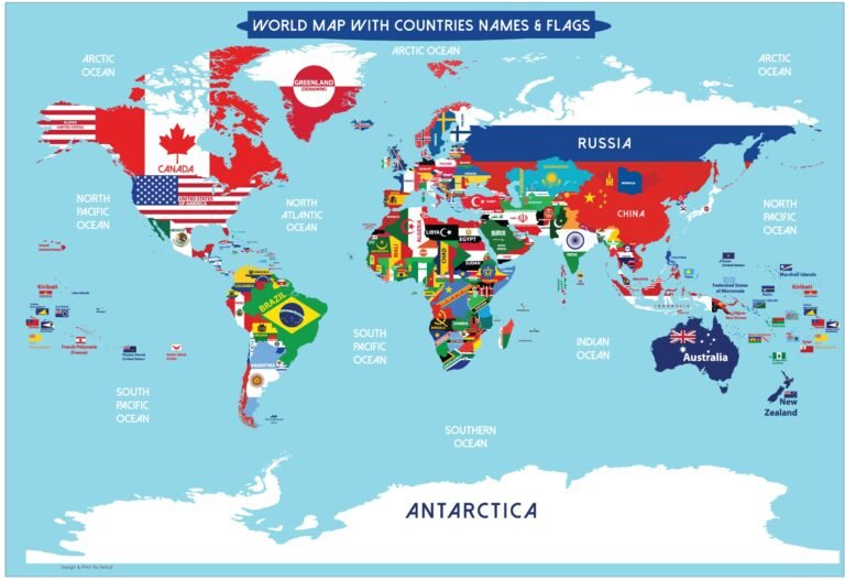 Cómo encontrar un mapa mundial con banderas de todos los países