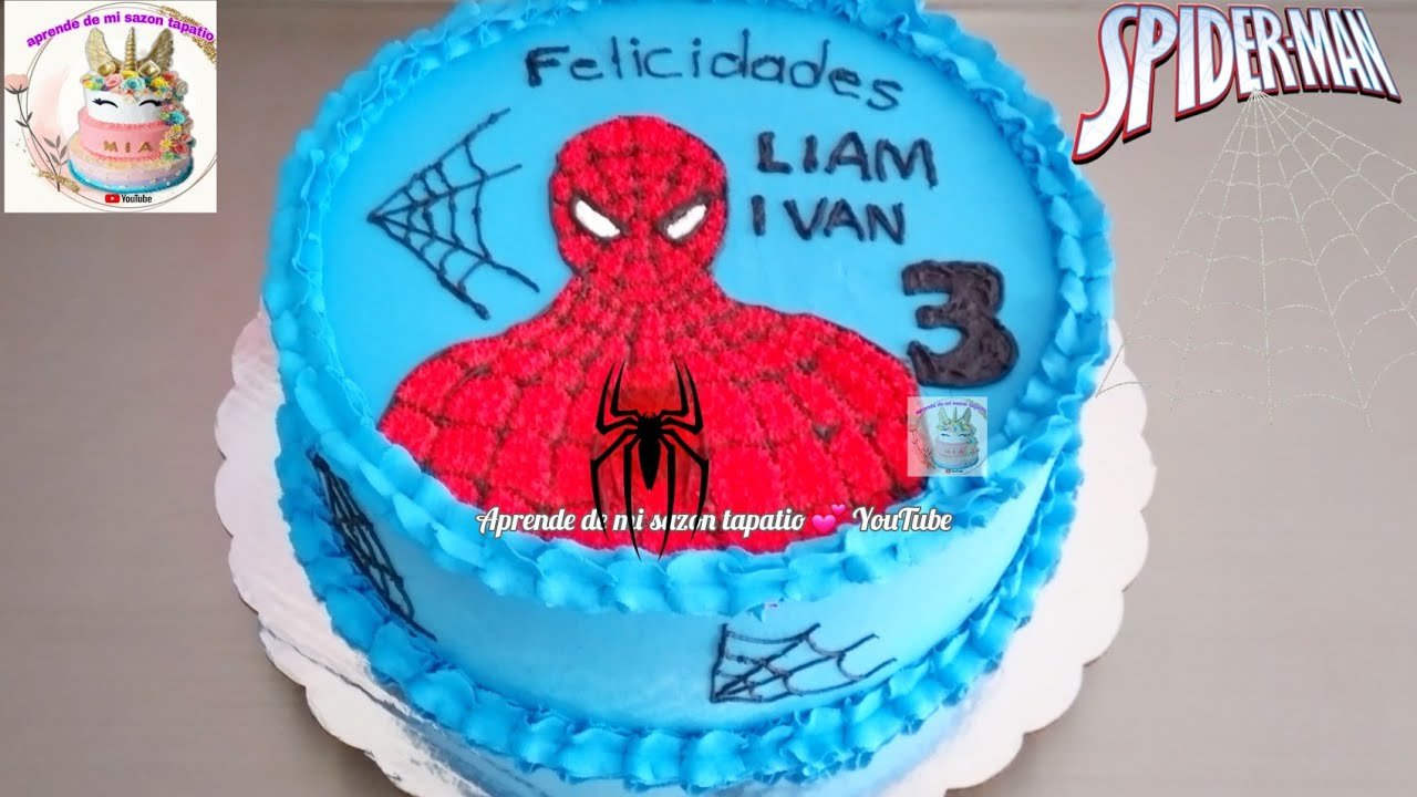 Cómo hacer una torta del Hombre Araña con crema para cumpleaños 1 como hacer una torta del hombre arana con crema para cumpleanos