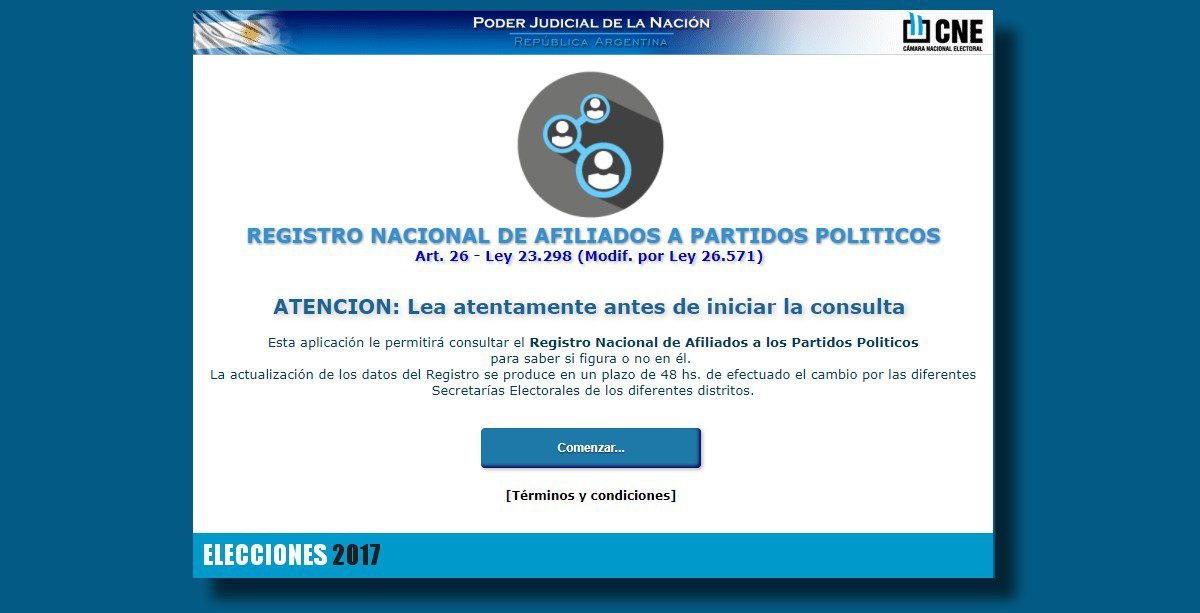 como puedo averiguar a que partido politico estoy afiliado en argentina