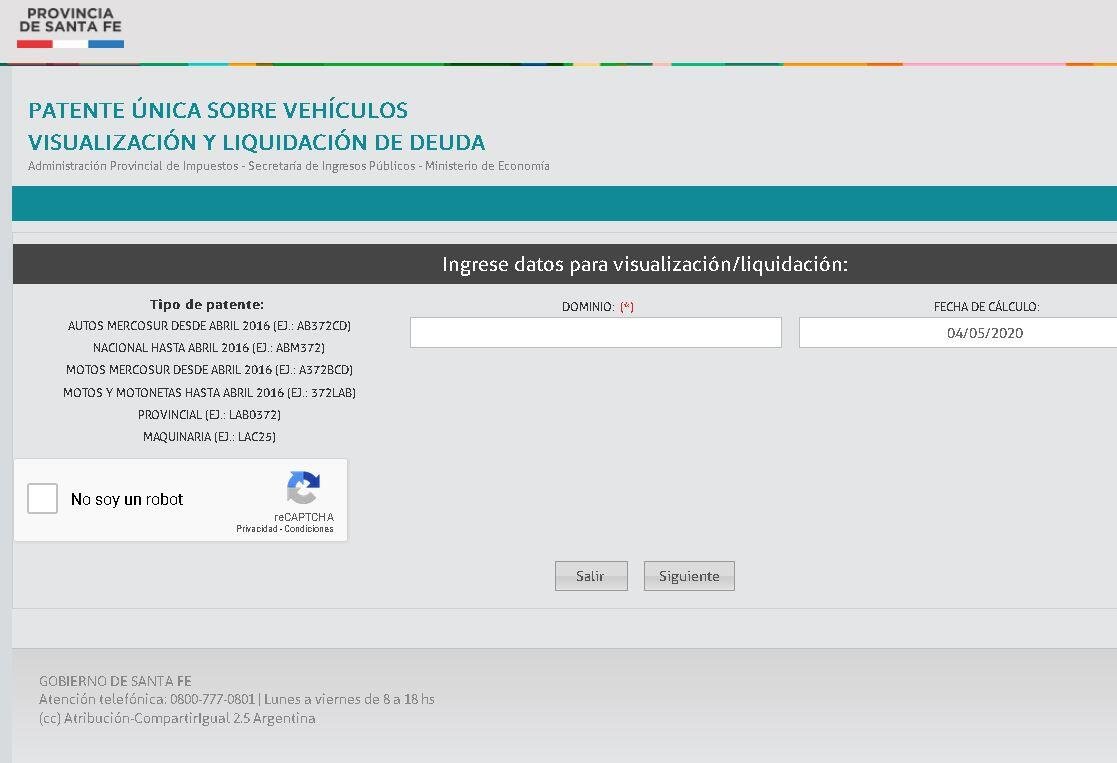 como puedo consultar mi patente en santa fe facilmente