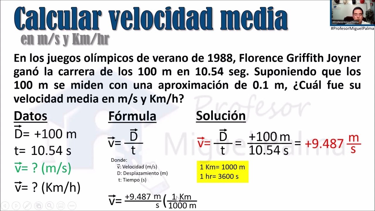 como se calcula la velocidad en kilometros por hora km h