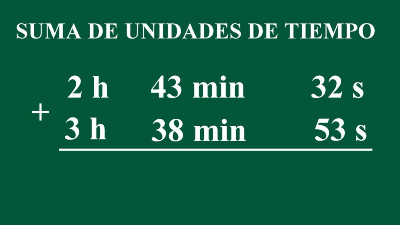 como sumar horas minutos y segundos de manera sencilla