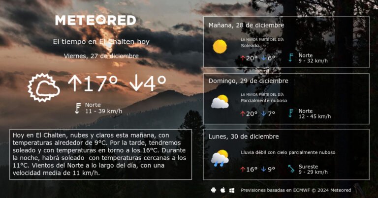 Cuál es la previsión del tiempo para El Chaltén en los próximos días 4 Cuál es la previsión del tiempo para El Chaltén en los próximos días