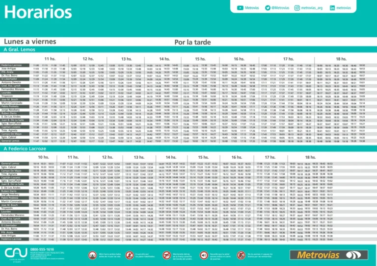 Cuáles son los horarios del tren Urquiza para el domingo 4 Cuáles son los horarios del tren Urquiza para el domingo