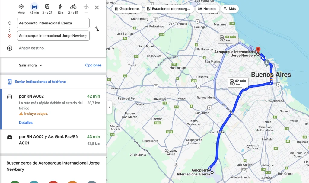 Cuántos kilómetros hay de Aeroparque a Ezeiza y cómo llegar 1 cuantos kilometros hay de aeroparque a ezeiza y como llegar