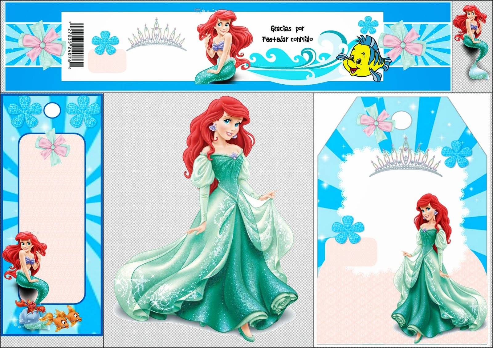 Dónde encontrar un kit imprimible de La Sirenita para fiestas 1 donde encontrar un kit imprimible de la sirenita para fiestas