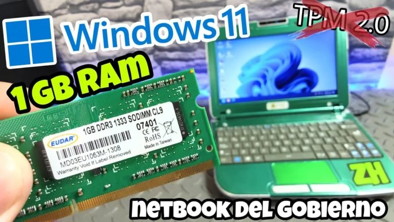 Cuántos GB de RAM tiene la netbook del gobierno