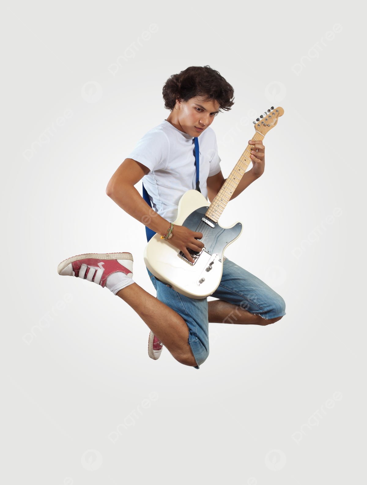 Cuáles son las características del rock and roll 1 pngtree a youthful man energetically playing an electric guitar while leaping in picture image 5159870