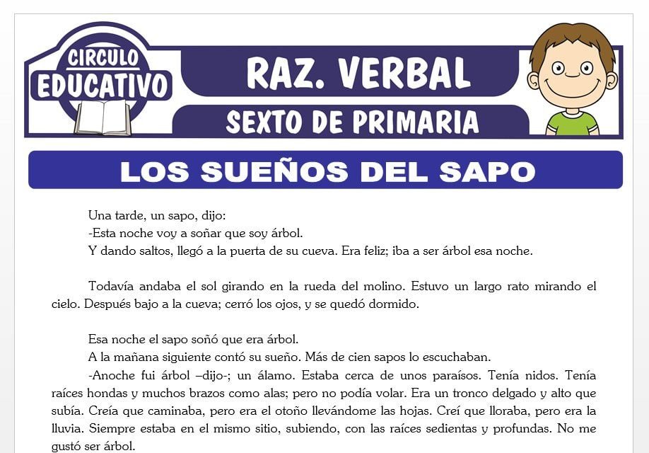 Qué actividades educativas se pueden realizar sobre "Los sueños del sapo" 1 que actividades educativas se pueden realizar sobre los suenos del sapo