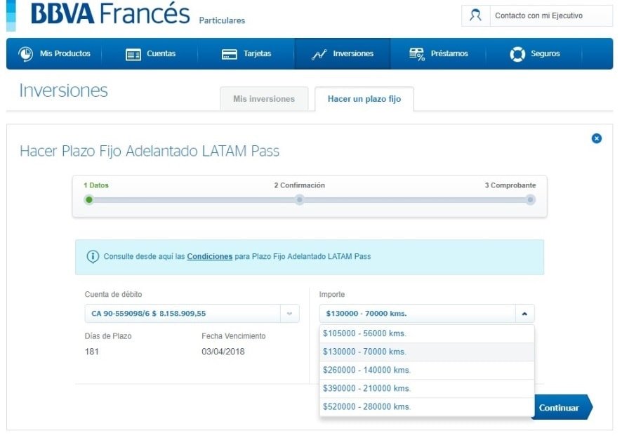que beneficios y tasas ofrece bbva frances para plazos fijos