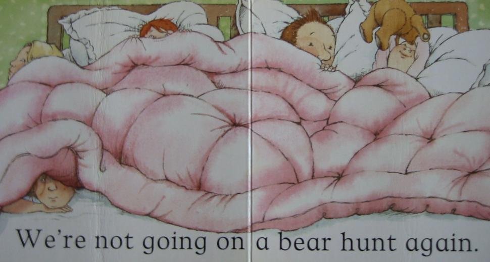 que nos ensena el libro were going on a bear hunt