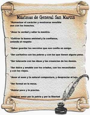 Que quiso decir San Martín con las maximas