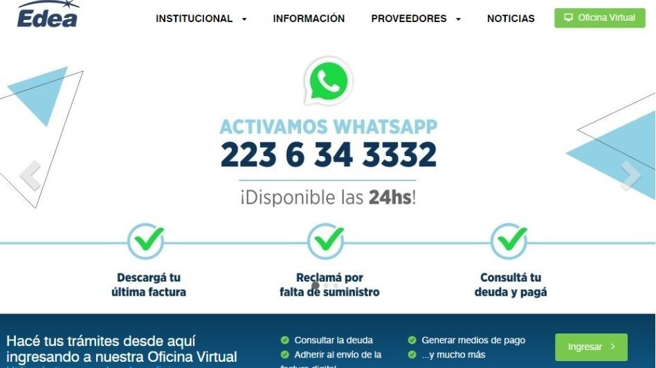Qué servicios ofrece Edea en su página web de Mar del Plata 1 que servicios ofrece edea en su pagina web de mar del plata